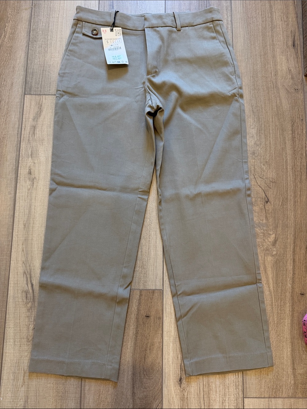 Zara Olive Khaki Straight Leg Chinos